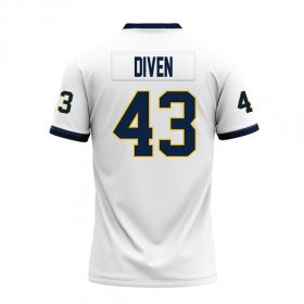 Connor Diven #43 White Replica Football Jersey - Fraternity Racers jersey with Greek letters Connor Diven #43 White Replica Football Jersey - Fraternity Racers jersey with Greek letters
